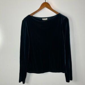 Vintage‎ David Warren Teal Velvet Top Size 12